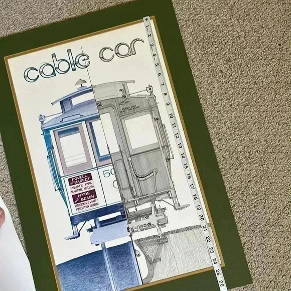 Cable Car San Francisco Christopher Swan 1973 vintage 19 X 29 matted Powell Hyde - Picture 11 of 11